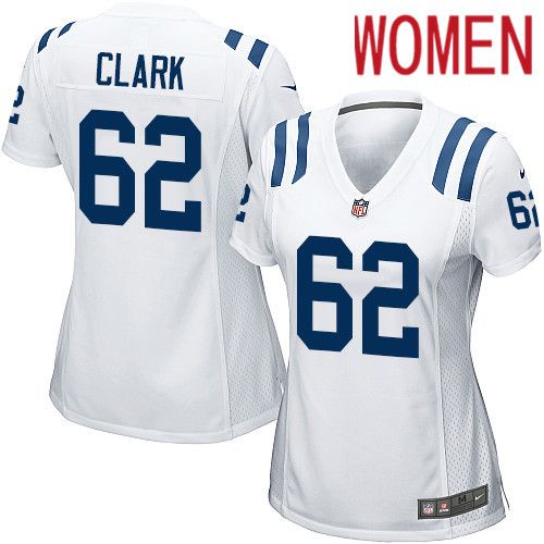 Women Indianapolis Colts #62 LeRaven Clark Nike White Game NFL Jersey->women nfl jersey->Women Jersey